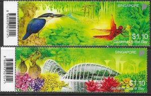 SINGAPORE SG2064/5 2012 GARDEN BY THE BAY  MNH