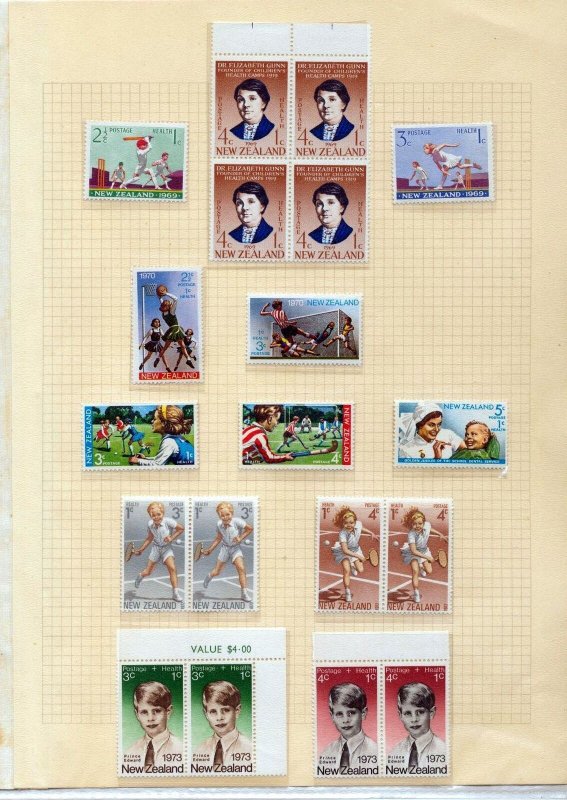 New Zealand QE MNH MH To 10/- Health Birds (Aprx 100 Stamps) IGM821 