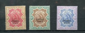 INDIAN FEUDATORY STATES CHAMBRA 2r TO 5r VICTORIA SCOTT #17-18 MINT HINGED