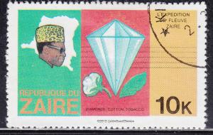 Zaire 905 USED 1979 President Mobotu, Map, Diamond