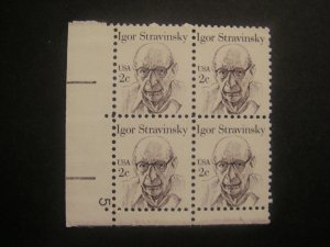 Scott 1845, 2c Igor Stravinsky, PB4 #5 LL, MNH Great Americans Beauty