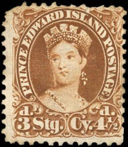 Prince Edward Island #10 F Mint No Gum 4 1/2p Victoria-Tiny Tear under R Eye