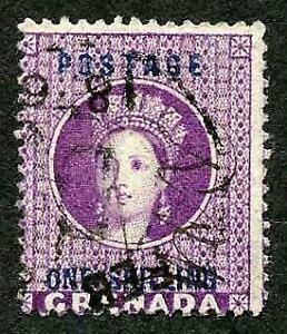 Grenada SG13 1/- Deep Mauve Cat 12 Pounds