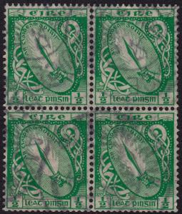 Ireland - 1923 - Scott #65 - used block of 4 - Sword