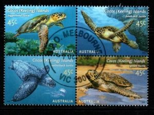 COCOS (KEELING) ISLANDS SG393a 2002 TURTLES FINE USED