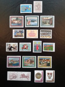 Italy - 1188,1190-2,1195-9,1213-5,1221//32 VF MNH/MH. Scott $4.80. 1975-6 issues