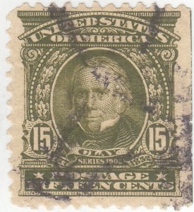 Scott #309 - 15c Olive Green - Clay - Used - SCV - $14.00