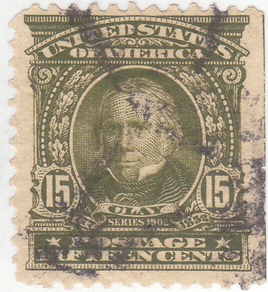 Scott #309 - 15c Olive Green - Clay - Used - SCV - $14.00
