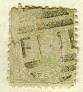 FIJI; 1890s early classic QV issue fine used 2d. value