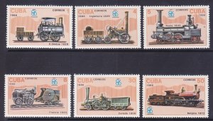 Cuba 2863-68 MNH 1986 Various Locomotives Full Set of 6