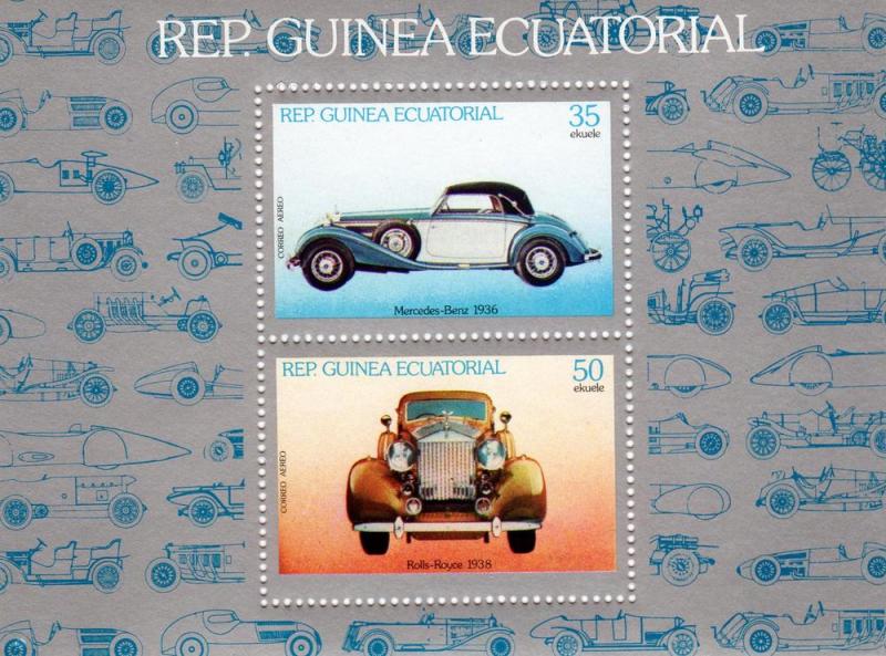 Equatorial Guinea 1979 Mi# F314 Rolls Royce-Mercedes Benz S/S Perforated MNH