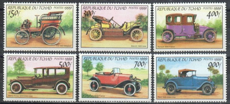 Chad Stamp 818-823  - Antique automobiles