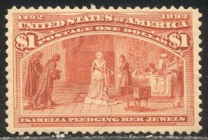 U.S. #241 Mint BEAUTY - 1893 $1.00 Columbian