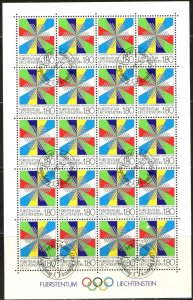 LIECHTENSTEIN Sc#772-774 1983 Winter Olympics Complete Sheets of 20 CTO