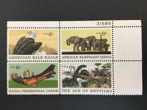 Scott # 1387-90 Natural History, MNH Plate Block of 4