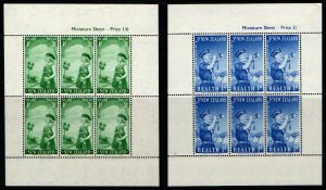 New Zealand SC#B54a-B55a Health Stamps Souvenir Sheets (1958) MNH
