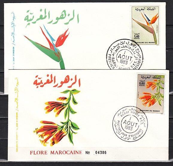 Morocco, Scott cat. 549-550. Moroccan Flowers issue. 2 First Day cover.