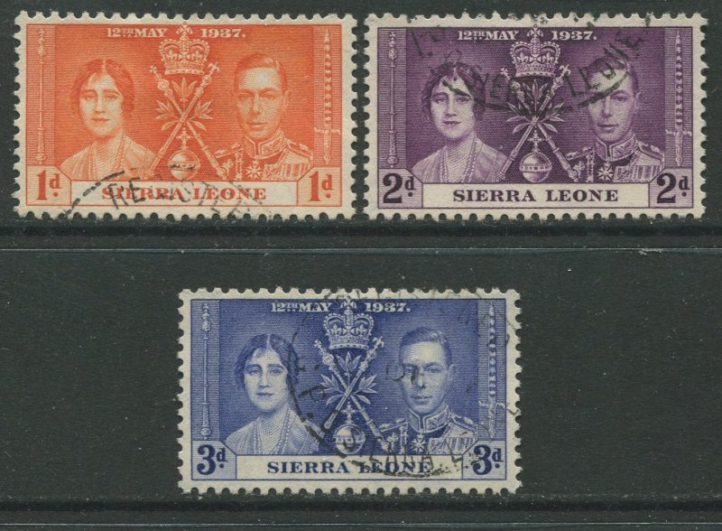 STAMP STATION PERTH Sierra Leone #170-171 Coronation Issue 1937 FU