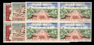 Burkina Faso (Haute-Volta) #C1-3 Cat$65.80, 1961 Airpost, set of three, in bl...