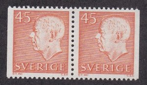 Sweden # 670, King Gustaf VI, Booklet Pair, NH,