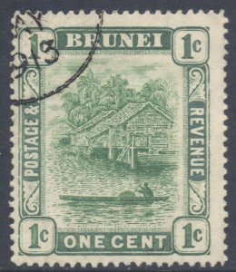 Brunei Scott 14 - SG35, 1908 Brunei River 1c used