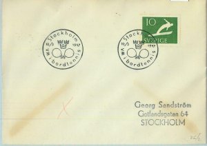95599 - SWEDEN  - POSTAL HISTORY - SPECIAL POSTMARK on Cover  TABLE TENNIS  1957 