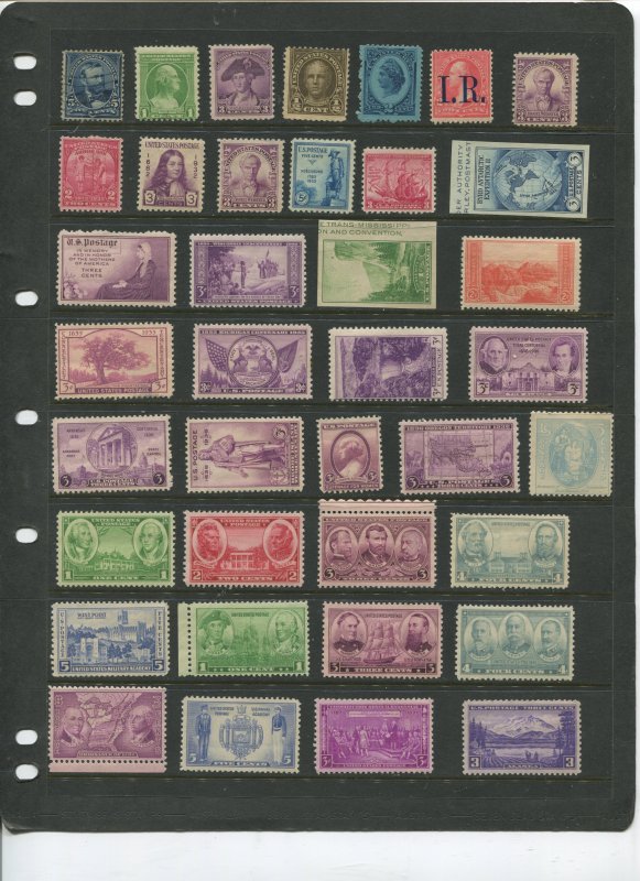 STAMP STATION PERTH USA Early Selection of 38 Stamps Unchecked Mint -Lot 7