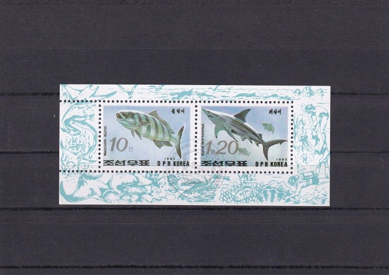 SA18c Korea 1993 Fish used minisheet