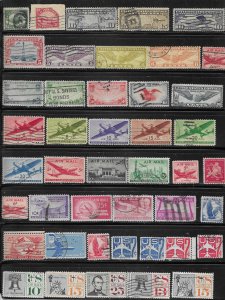 US Airmail Lot of 44 cancelled isues from the years 1918-to 1967 CV. $70.25