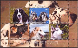 Djibouti 2012 Dogs (12) MNH Cinderella !