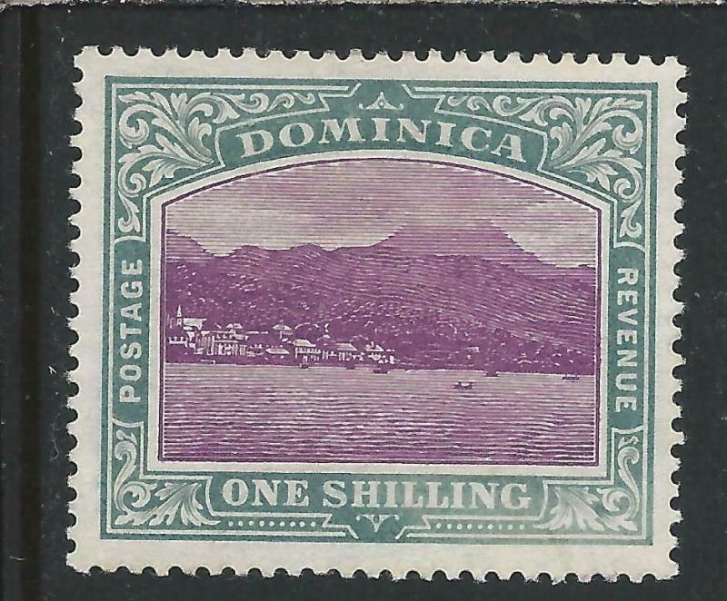 DOMINICA 1903-07 1s MAGENTA & GREY-GREEN CHALKY MM SG 33a CAT £75