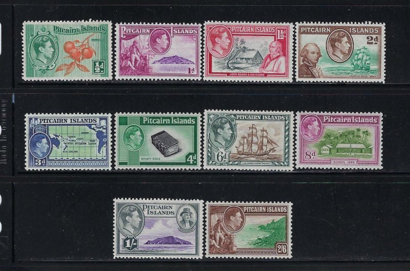 PITCAIRN ISLANDS-SCOTT #1-8 GEORGE VI 1940-51 SET MINT ALMOST NEVER HINGED