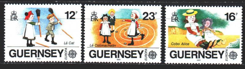 Guernsey. 1989. 449-51. Children's games, toys, europe-sept. MNH.