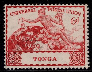 TONGA GVI SG90, 6d carmine-red, FINE USED.