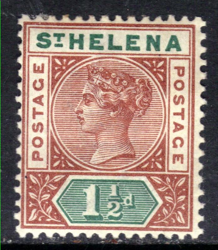 St Helena 1890 - 97 QV 1 1/2d Red Brown & Green MM SG 48 ( 1106 )