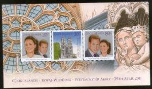 Cook Islands 2011 William & Kete Middleton Royal Wedding M/s Sc 1366a MNH # 1...