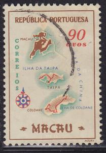 Macao 389 Macao Colony Map 1956