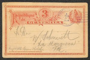 GUATEMALA H&G #4 POSTAL CARD LOCAL USAGE 1914