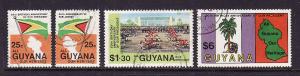 D4-Guyana-Sc#608a,b,609-10 -used  set-President's Birthday-1