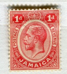 JAMAICA; 1912 early GV issue fine Mint hinged 1d. value