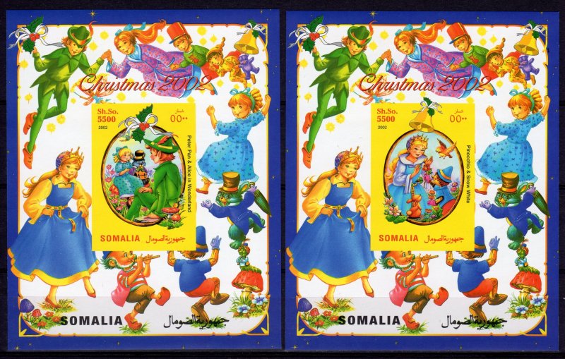 Somalia 2002 Pinocchio & Snow White-Peter Pan & Alicia in Wonderland 2 SS IMPERF