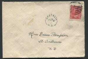 NEW BRUNSWICK SPLIT RING TOWN CANCEL COVER CASTALIA