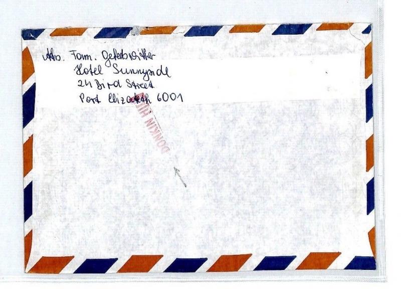 CM76 South Africa 1982 *DONKIN HILL* Postmark Missionary Mail Cover MIVA Austria