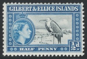 Gilbert & Ellice Islands 1956 Queen Elizabeth II & Bird 1/2p Scott # 61 MH