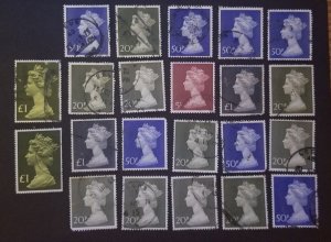 Queen Elizabeth II Jumbo Large Machin GREAT BRITAIN Used Stamp Lot T4020