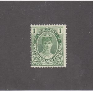 NEWFOUNDLAND # 104  F-MLH  1cts  1911 QUEEN MARY YELLOW GREEN