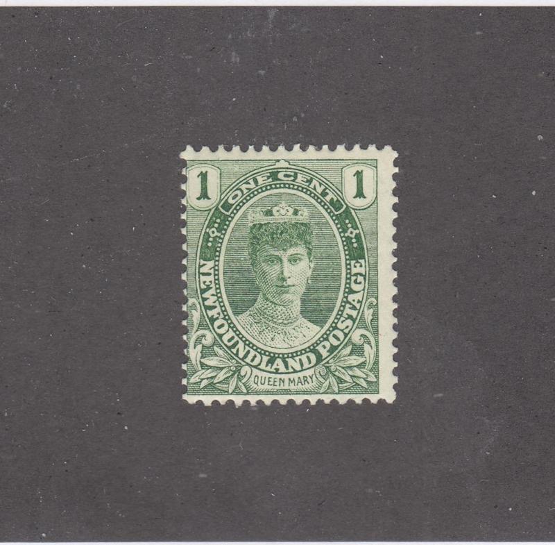 NEWFOUNDLAND # 104  F-MLH  1cts  1911 QUEEN MARY YELLOW GREEN