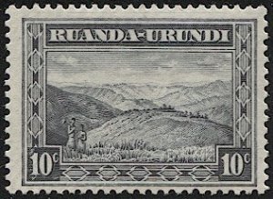 Ruanda-Urundi 1931 Sc 38  Mint NH VF 10c Mountain Scene