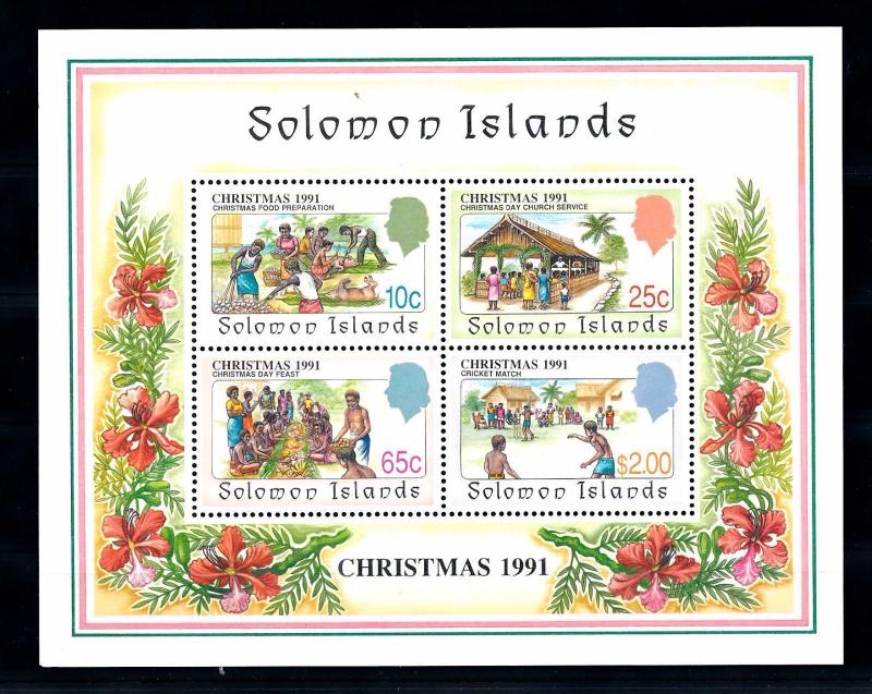 [58042] Solomon Islands 1991 Cricket Christmas Church MNH Sheet