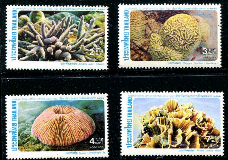 Thailand 1983, Coral  MNH set # 1040-1043